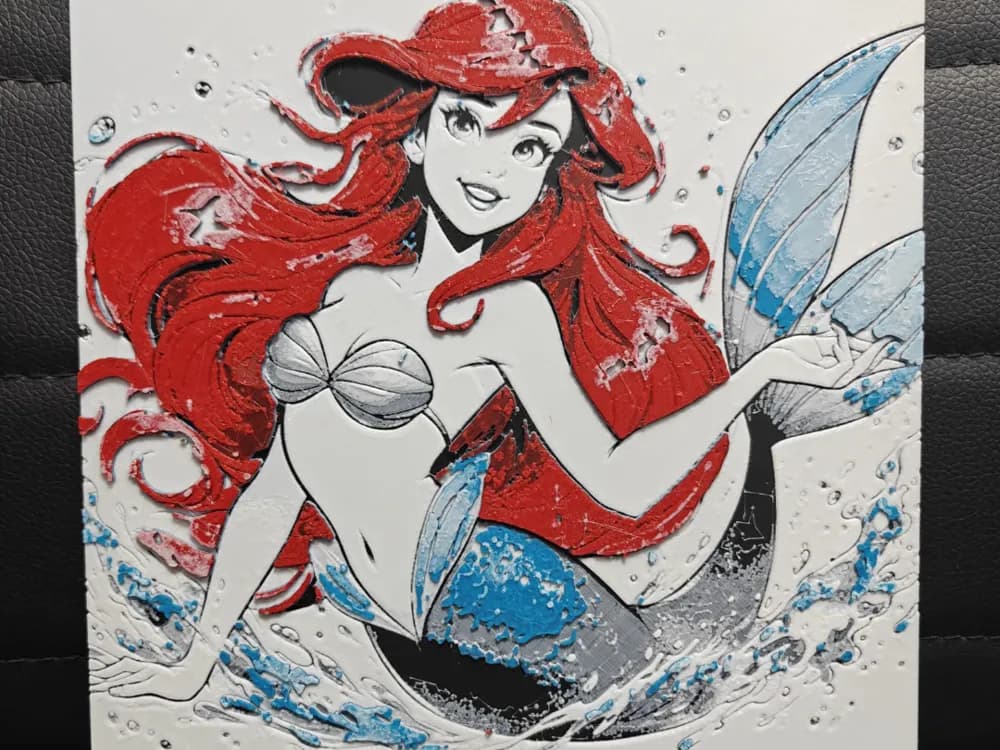 HueForge model: Princess Ariel by TheHueforgeLady