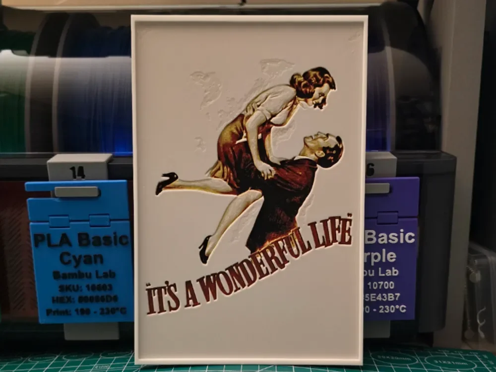 It's a Wonderful Life Movie Poster - Hueforge Art by Lumpy3D HueForge model: It's a Wonderful Life Movie Poster - Hueforge Art by Lumpy3D