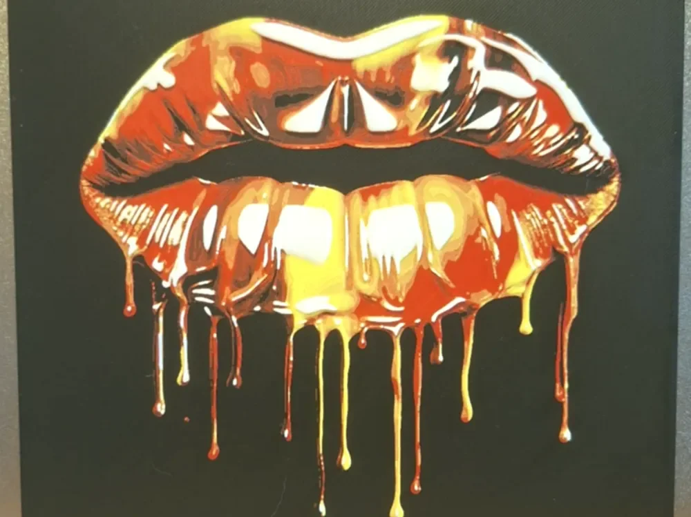 Rocky Horror inspired Lip Drip - Hueforge by 3dGlow HueForge model: Rocky Horror inspired Lip Drip - Hueforge by 3dGlow