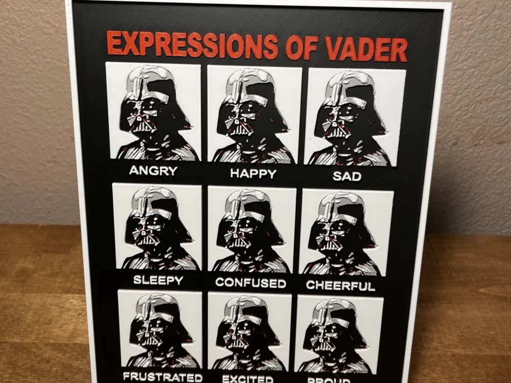 Expressions of Vader - Star Wars by Cloudy Nostalgia HueForge model: Expressions of Vader - Star Wars by Cloudy Nostalgia