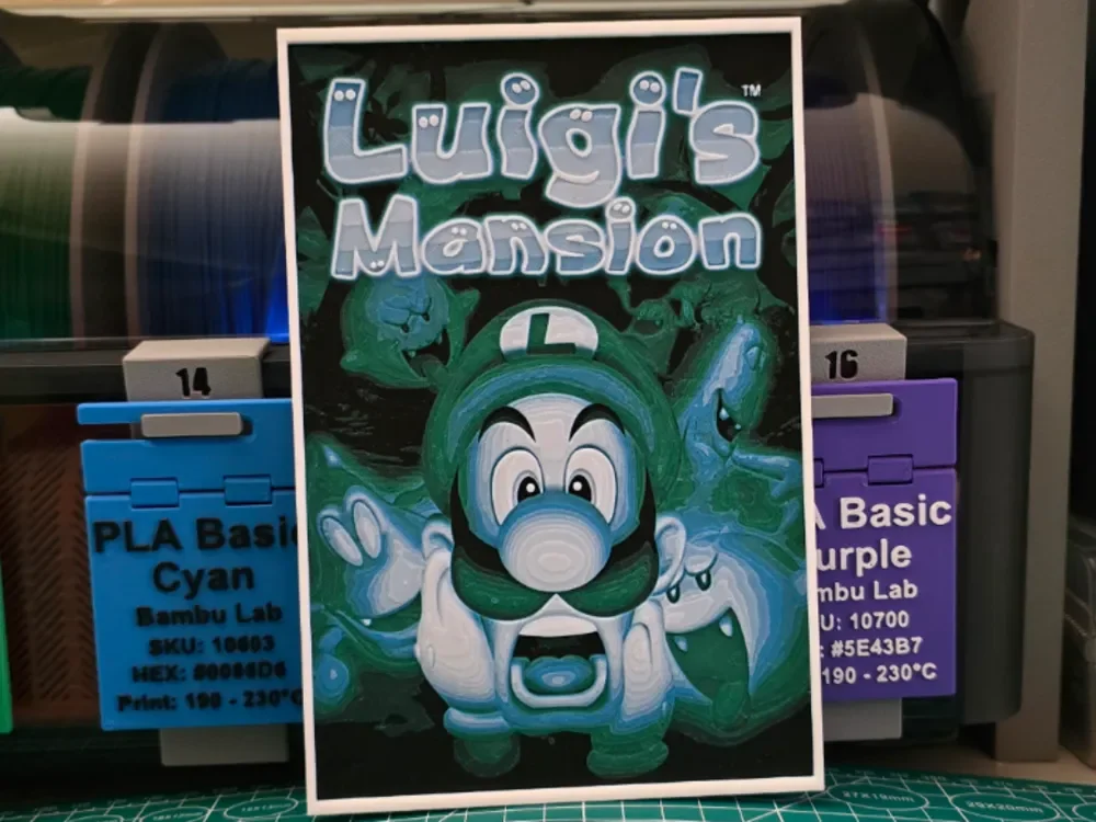HueForge model: Luigi's Mansion Poster - Hueforge Art by Lumpy3D