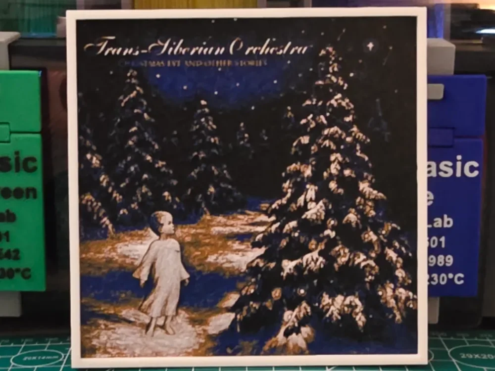 Trans-Siberian Orchestra "Christmas Eve" Album Art by Lumpy3D HueForge model: Trans-Siberian Orchestra "Christmas Eve" Album Art by Lumpy3D
