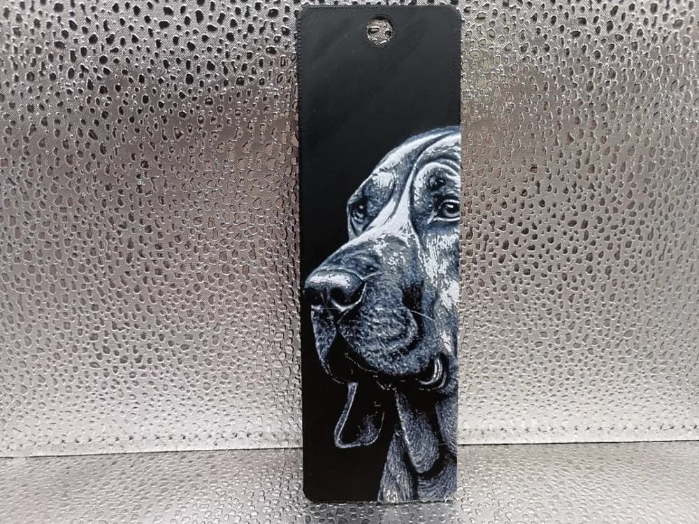 Bloodhound Bookmark – Hueforge by Borishotch Industries HueForge model: Bloodhound Bookmark – Hueforge by Borishotch Industries