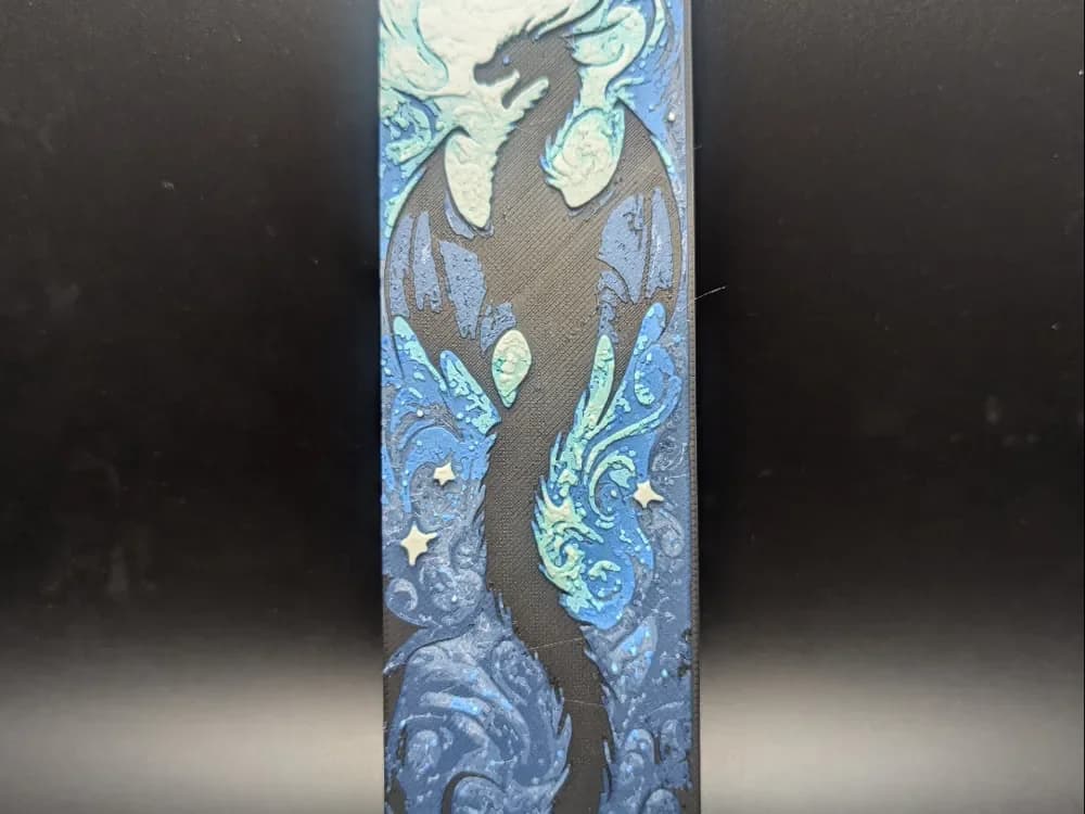 Blue Dragon Hueforge Bookmark by the_bearded_jedi HueForge model: Blue Dragon Hueforge Bookmark by the_bearded_jedi