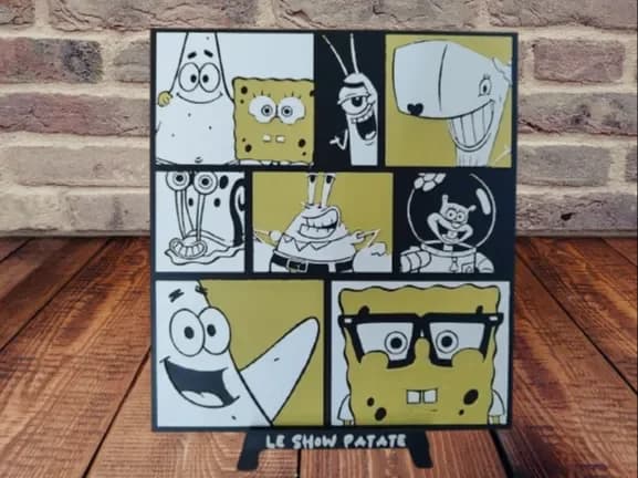 Spongebob Squarepants Plaque by leshowpatate HueForge model: Spongebob Squarepants Plaque by leshowpatate