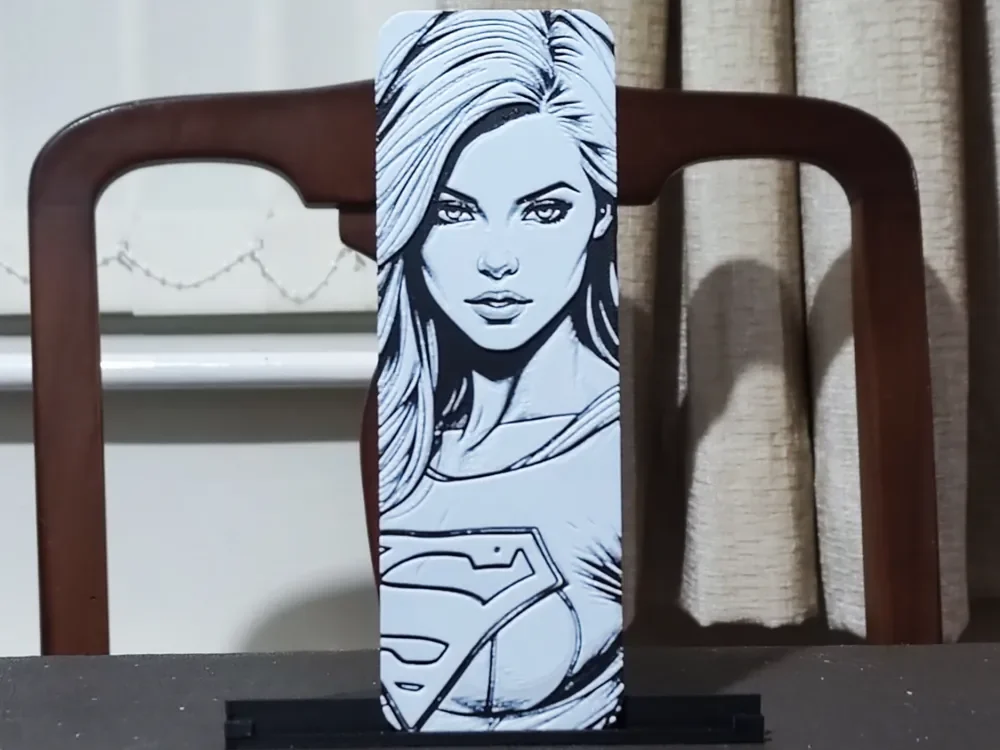 Supergirl Bookmark - 2 Color by BoDad HueForge model: Supergirl Bookmark - 2 Color by BoDad