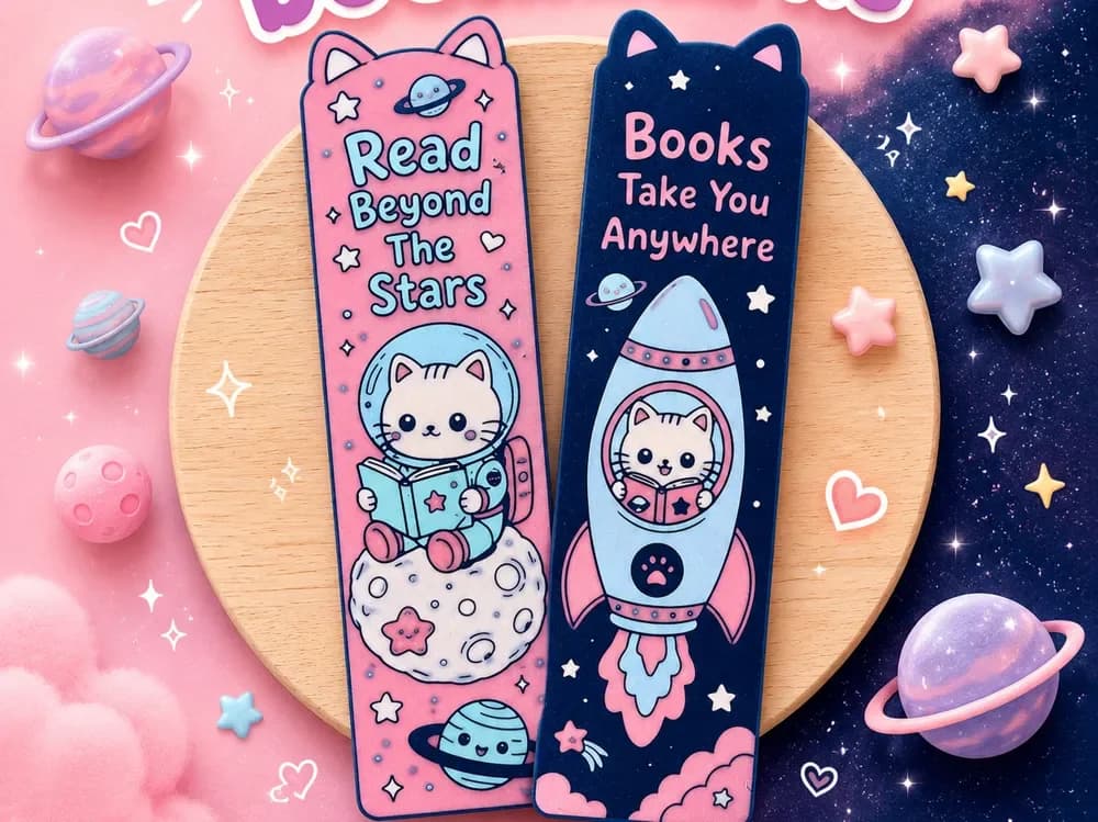 Space Cat Bookmarks by EDesign HueForge model: Space Cat Bookmarks by EDesign