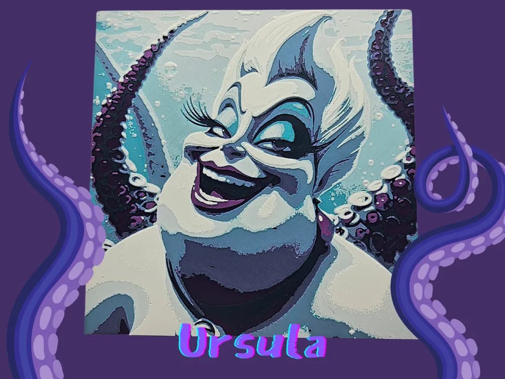 HueForge model: Ursula (Disney Villain Hueforge) by BusyKikiBee