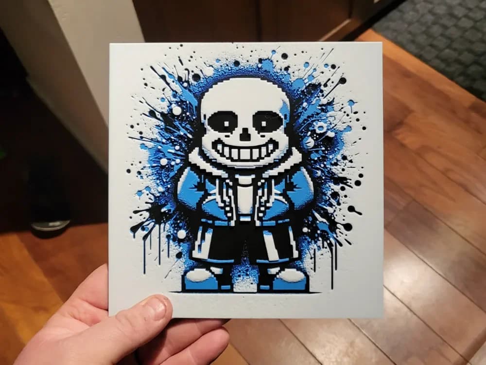 Graffiti Sans Undertale Hueforge by 3Ree Printing HueForge model: Graffiti Sans Undertale Hueforge by 3Ree Printing