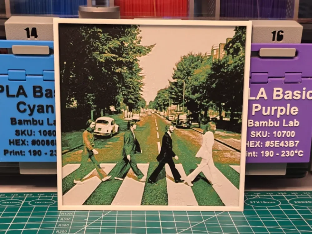The Beatles "Abbey Road" Album - Hueforge Art by Lumpy3D HueForge model: The Beatles "Abbey Road" Album - Hueforge Art by Lumpy3D
