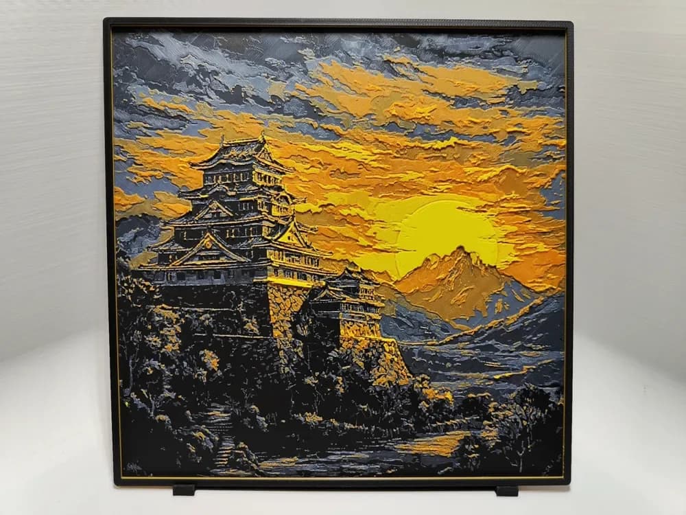 HueForge model: Himeji Castle Sunset - Hueforge by BeaN