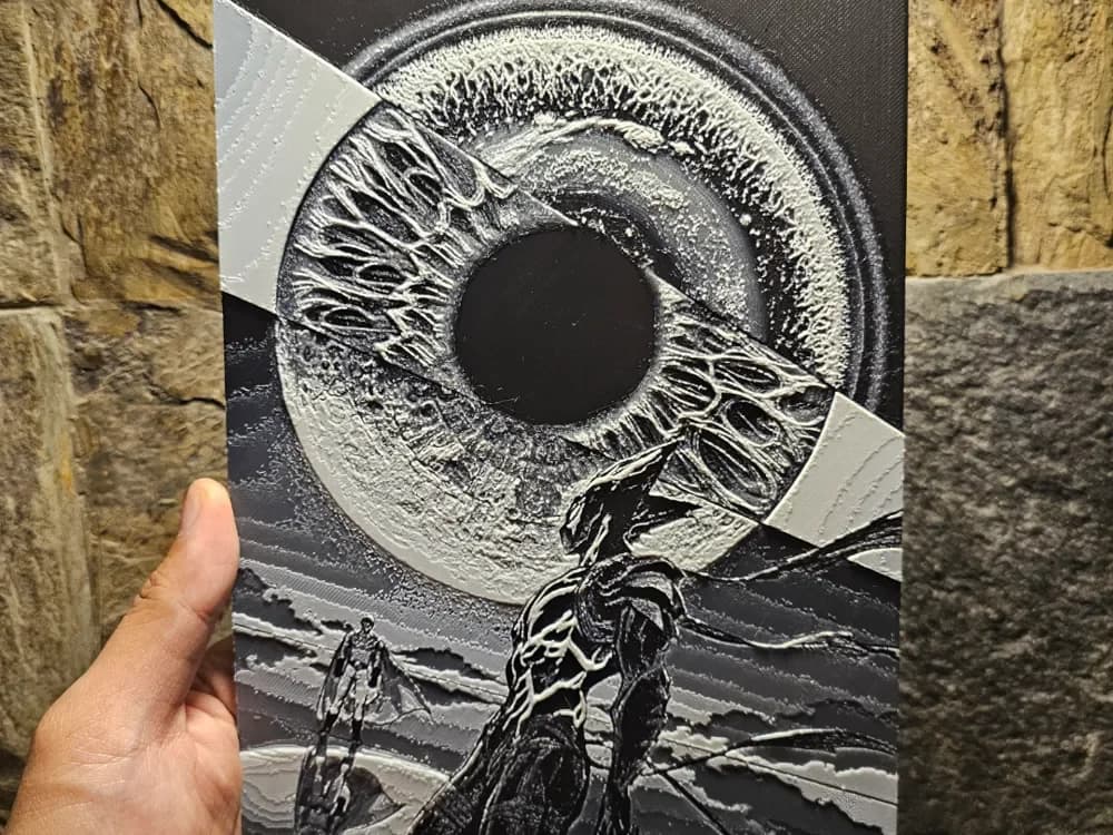 HueForge model: One Punch Man and Garou Hueforge by Loki