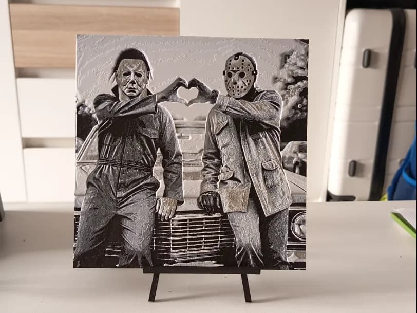 Michael Myers and Jason Voorhees Horror Hueforge by 3DNesy HueForge model: Michael Myers and Jason Voorhees Horror Hueforge by 3DNesy