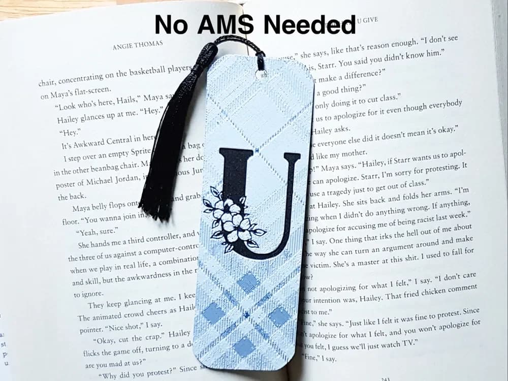 Monogram U Bookmark, Hueforge. by Dame Jo HueForge model: Monogram U Bookmark, Hueforge. by Dame Jo