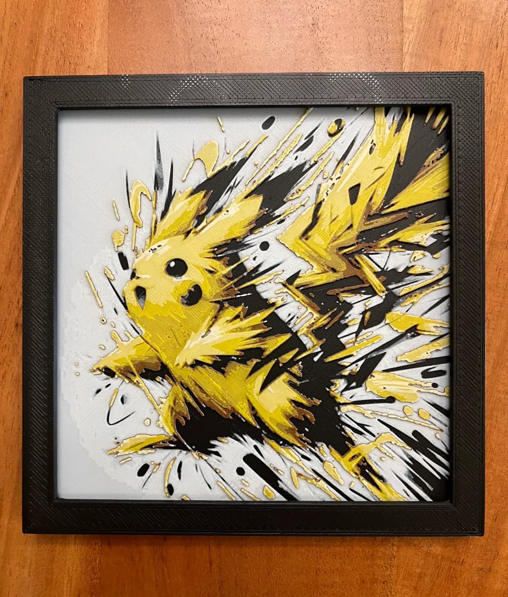 Pikachu by JustBe 3D Printing HueForge model: Pikachu by JustBe 3D Printing
