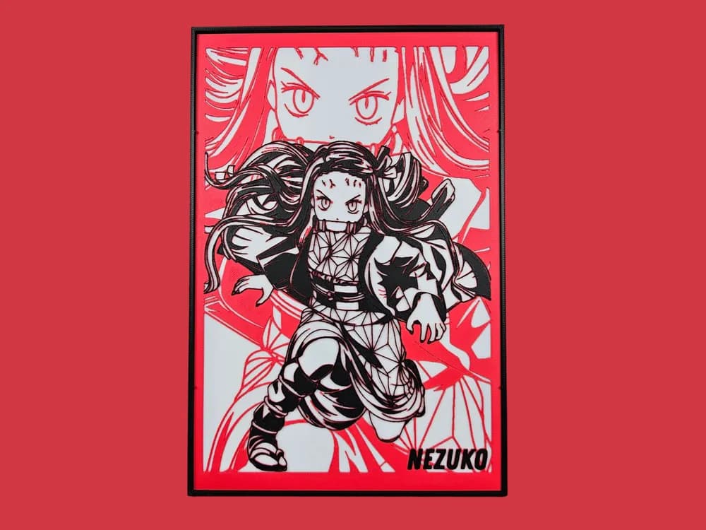 Nezuko (Demon Slayer) by BusyKikiBee HueForge model: Nezuko (Demon Slayer) by BusyKikiBee