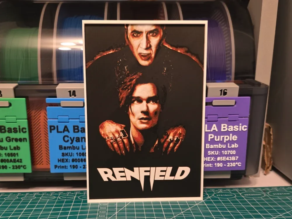 Renfield Movie Poster - Hueforge Art by Lumpy3D HueForge model: Renfield Movie Poster - Hueforge Art by Lumpy3D
