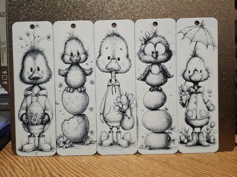 Quacking easter - bookmarks 2 colours by 3dGlow HueForge model: Quacking easter - bookmarks 2 colours by 3dGlow