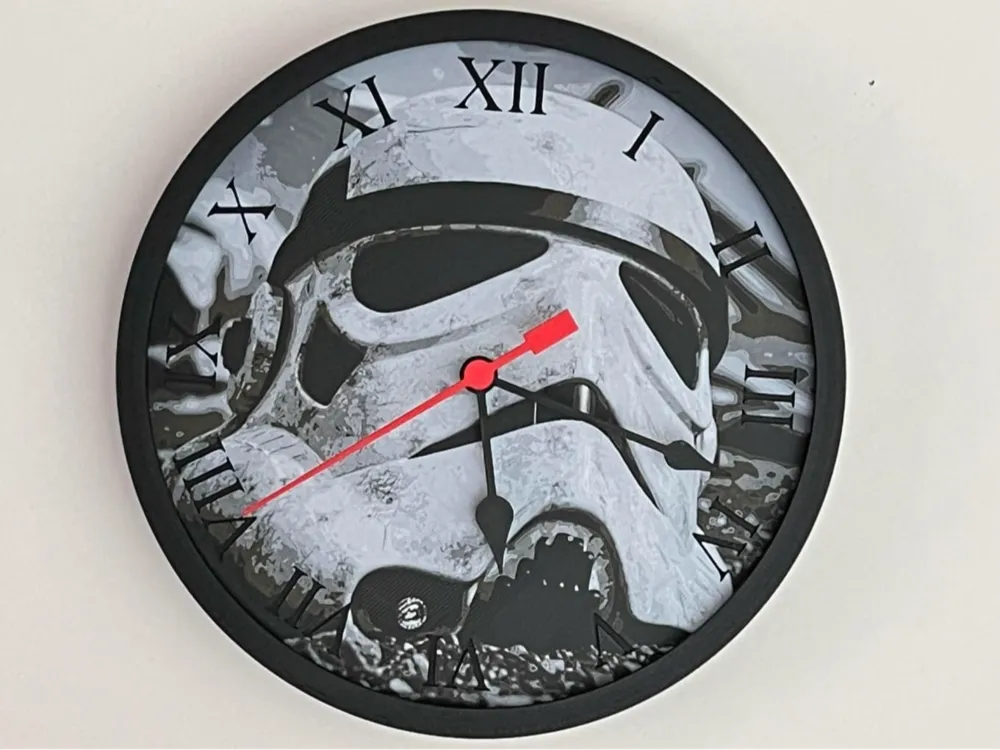 Customizable Clock - Storm Trooper Helmet by 3djd HueForge model: Customizable Clock - Storm Trooper Helmet by 3djd
