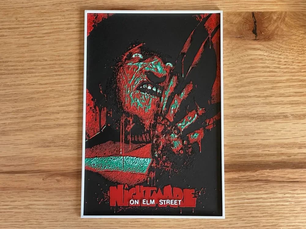 A Nightmare On Elm Street (1984) Movie Poster by NiiON HueForge model: A Nightmare On Elm Street (1984) Movie Poster by NiiON
