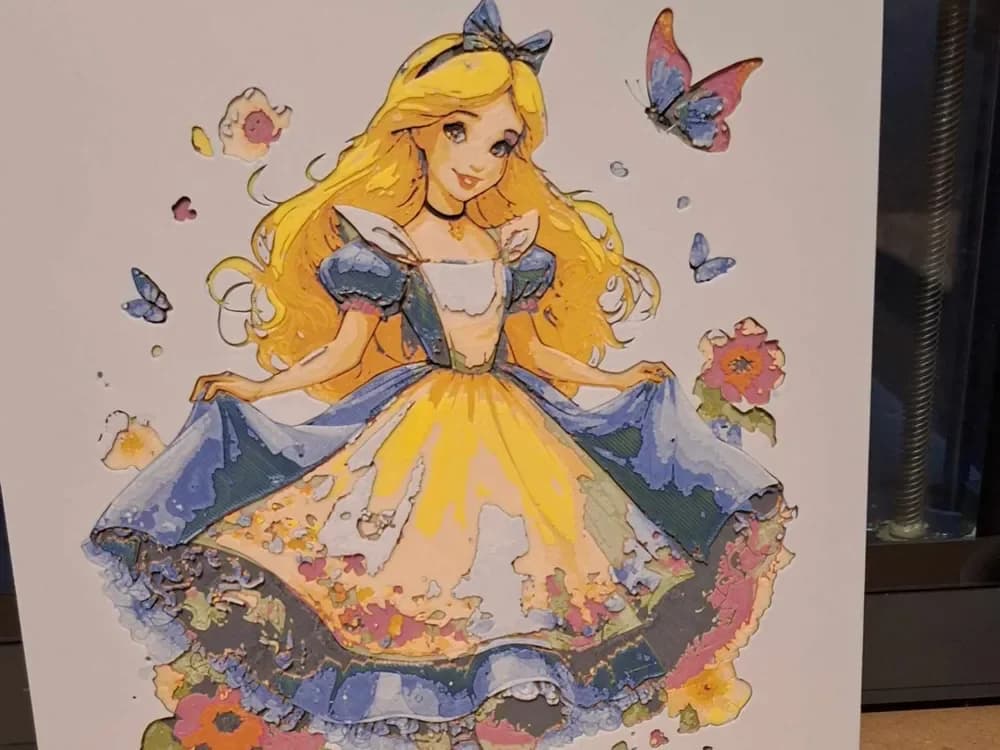 Alice in wonderland - Hueforge by 3dGlow HueForge model: Alice in wonderland - Hueforge by 3dGlow