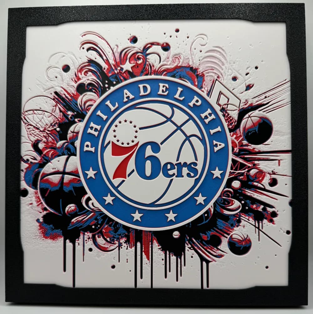 HueForge model: Philadelphia 76ers - NBA Hueforge by Canadian Gamer