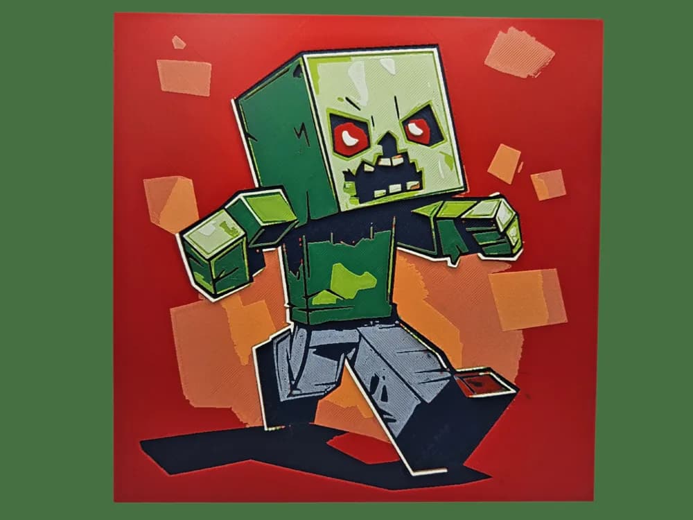 HueForge model: Minecraft Zombie by BusyKikiBee