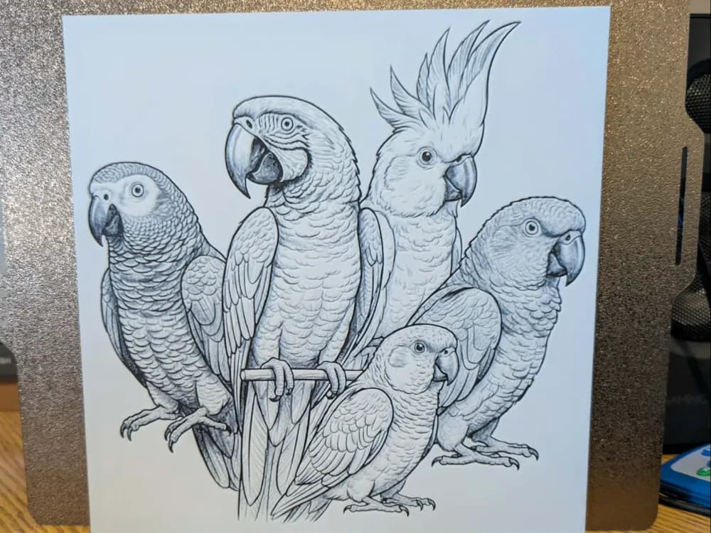 World of parrots - hueforge 2 colours World of parrots - hueforge 2 colours