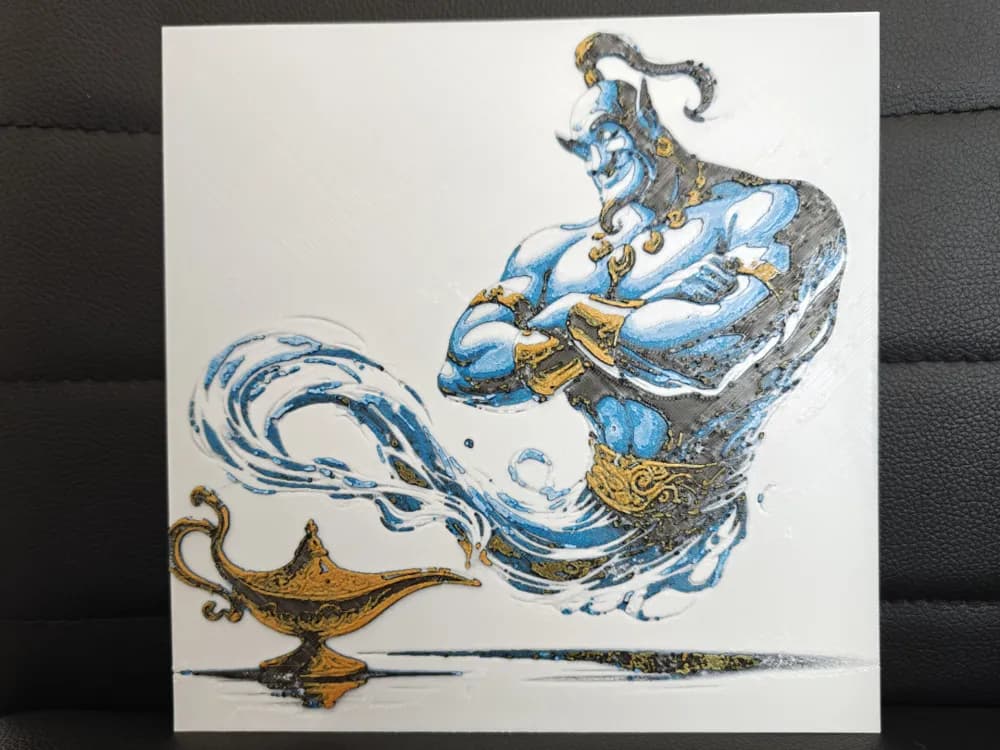 HueForge model: Genie Aladdin by TheHueforgeLady