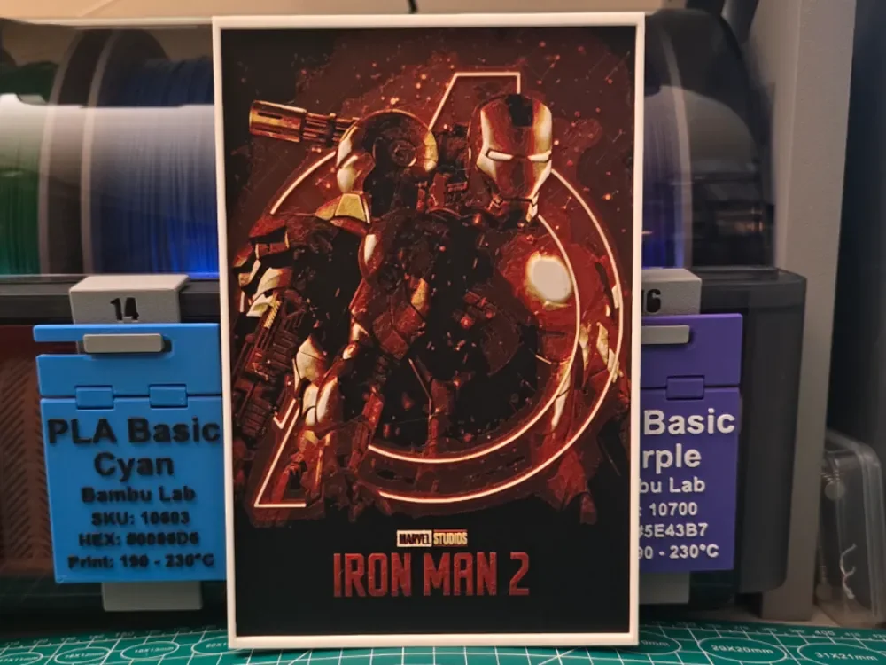 Iron Man 2 Movie Poster - Hueforge Art by Lumpy3D HueForge model: Iron Man 2 Movie Poster - Hueforge Art by Lumpy3D