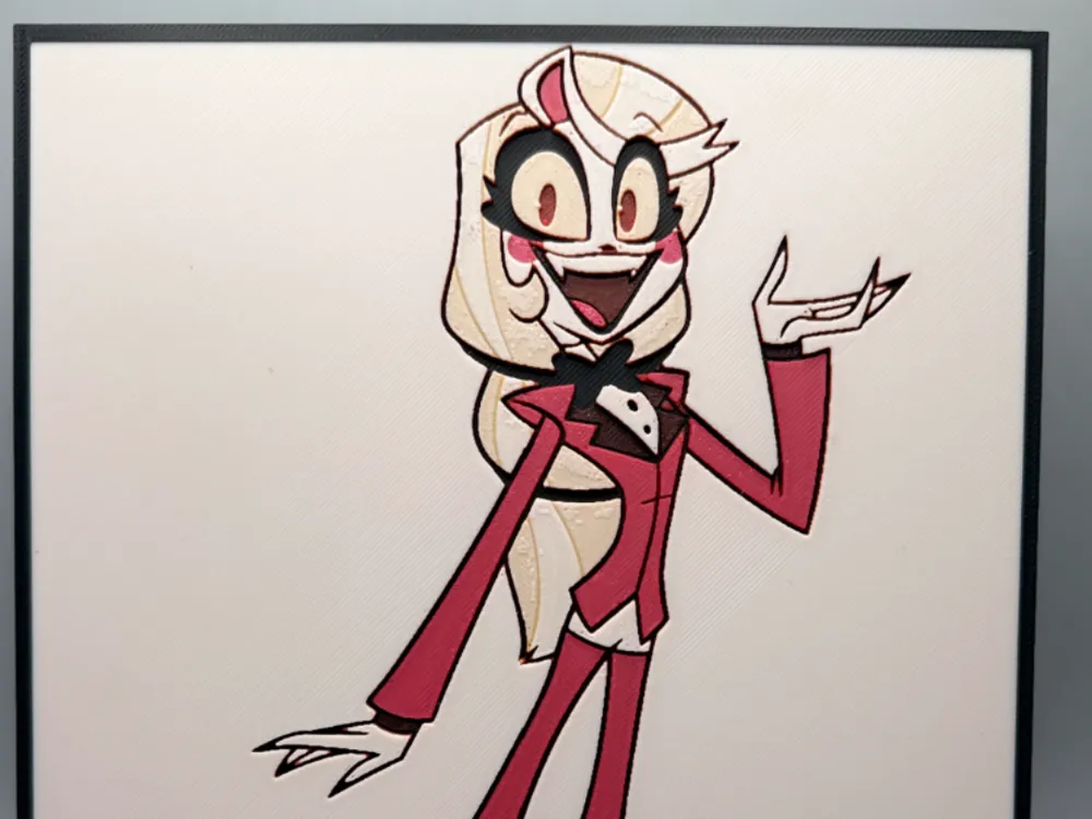 Hazbin Hotel Hueforge - Charlie Morningstar by MonkeyForge 3D HueForge model: Hazbin Hotel Hueforge - Charlie Morningstar by MonkeyForge 3D