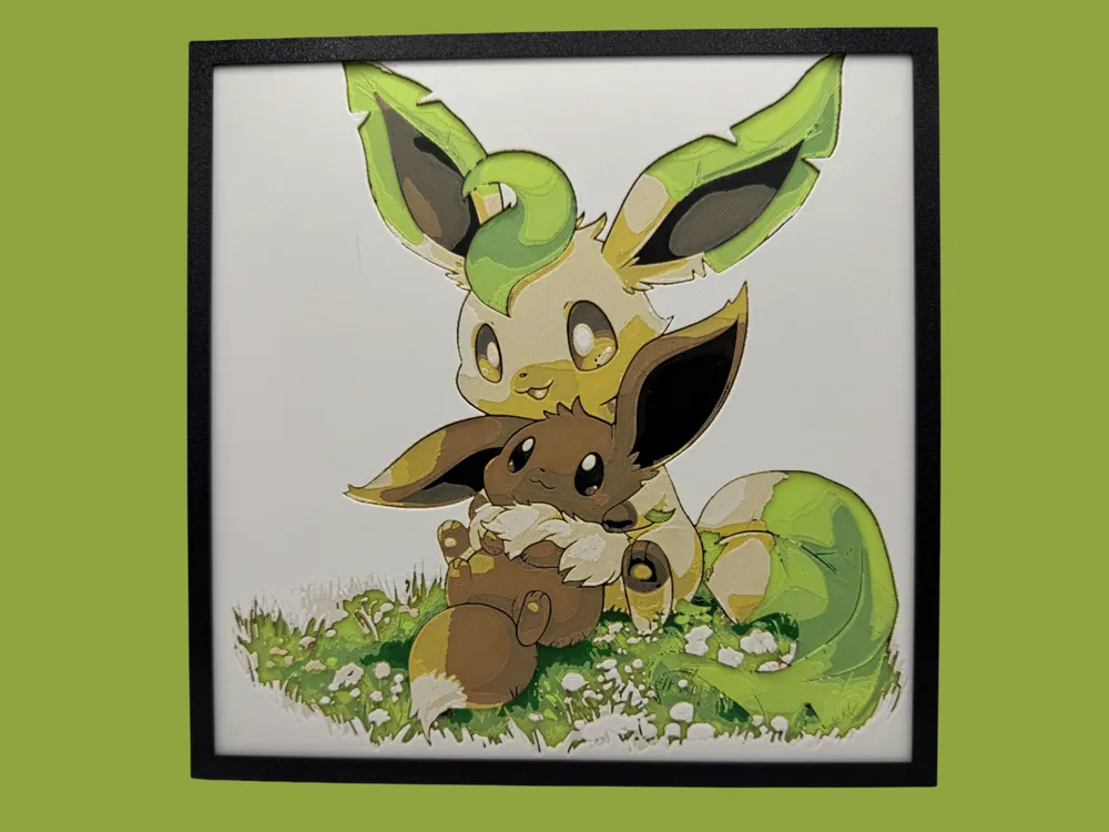 HueForge model: Leafeon and Eevee by Canadian Gamer