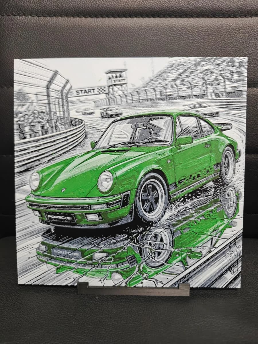 911 Porsche Vintage by TheHueforgeLady HueForge model: 911 Porsche Vintage by TheHueforgeLady