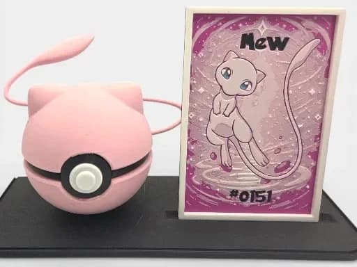 Mew Pokeball Display Card by MythicHue's HueForge model: Mew Pokeball Display Card by MythicHue's