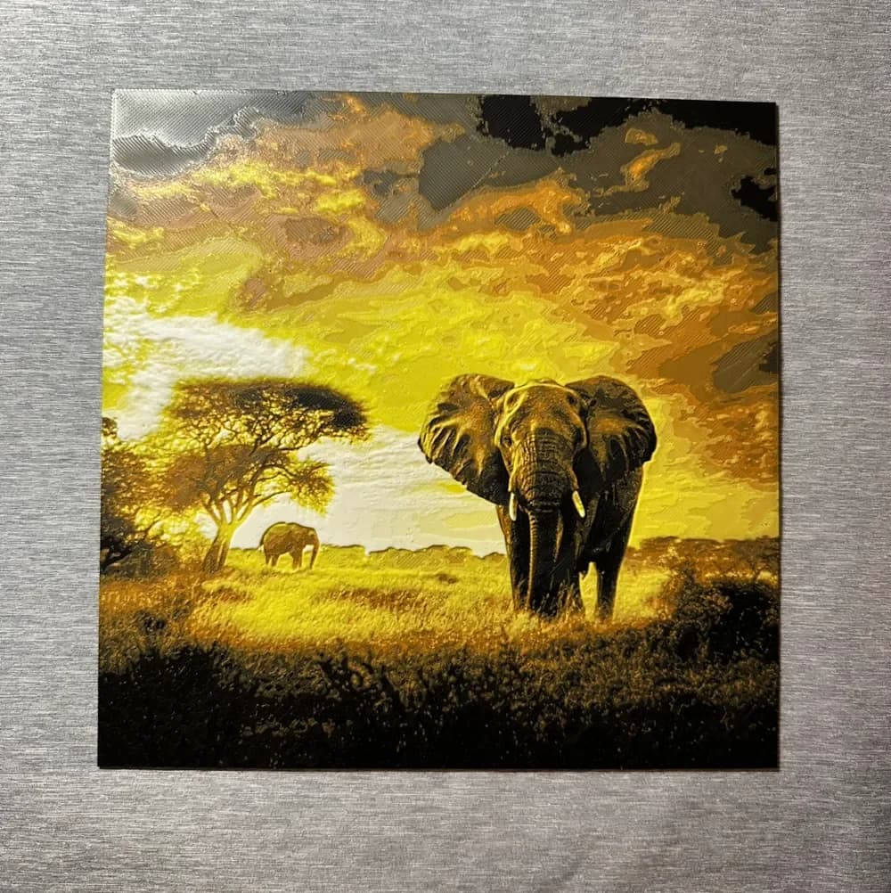 Elephant 4-color Hueforge by Hey Ben HueForge model: Elephant 4-color Hueforge by Hey Ben