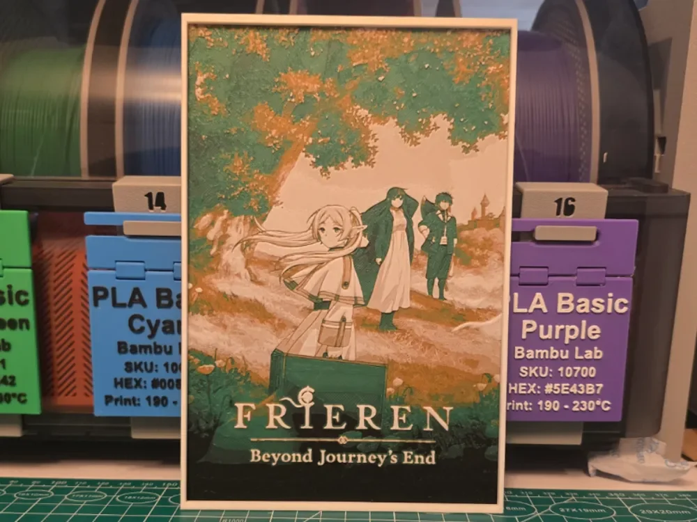 Frieren: Beyond Journey's End Poster - Hueforge by Lumpy3D HueForge model: Frieren: Beyond Journey's End Poster - Hueforge by Lumpy3D