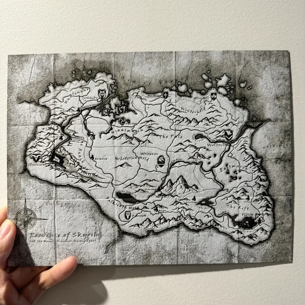 Skyrim Map - HueForge Print (0.2mm Nozzle) by cyanidesugar HueForge model: Skyrim Map - HueForge Print (0.2mm Nozzle) by cyanidesugar