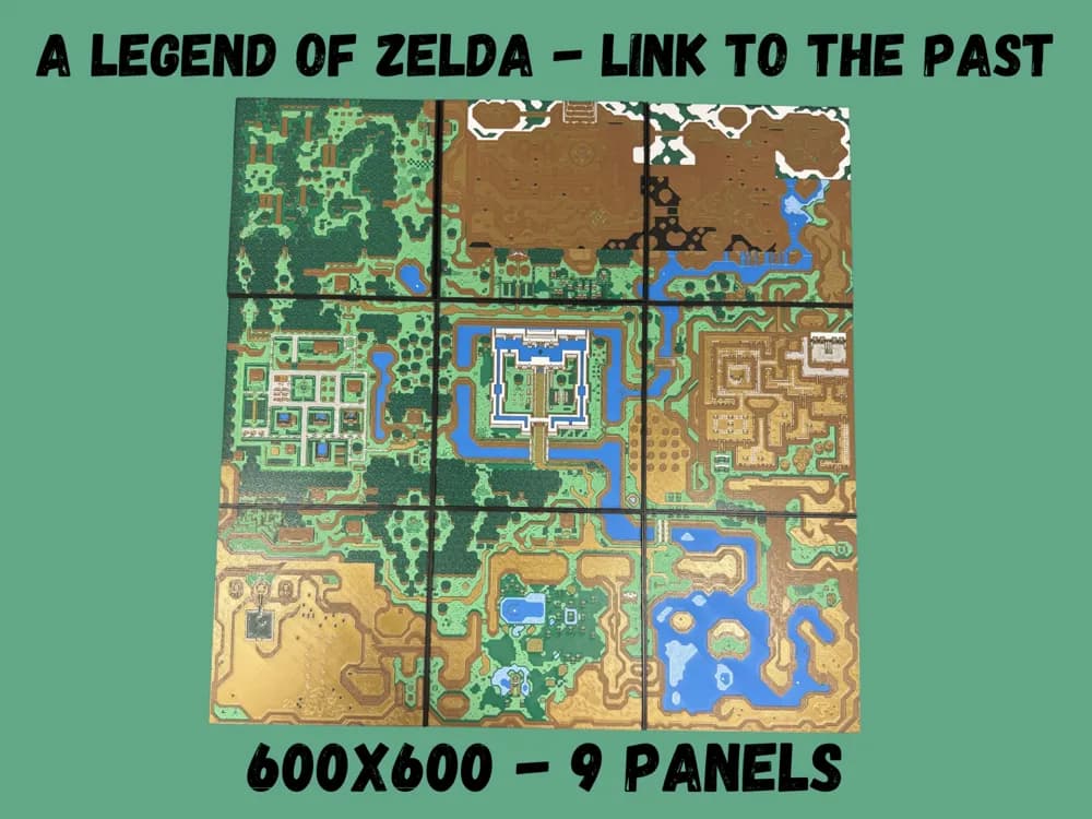 HueForge model: Legend of Zelda - A Link to the Past - 9 Panel Map by Canadian Gamer