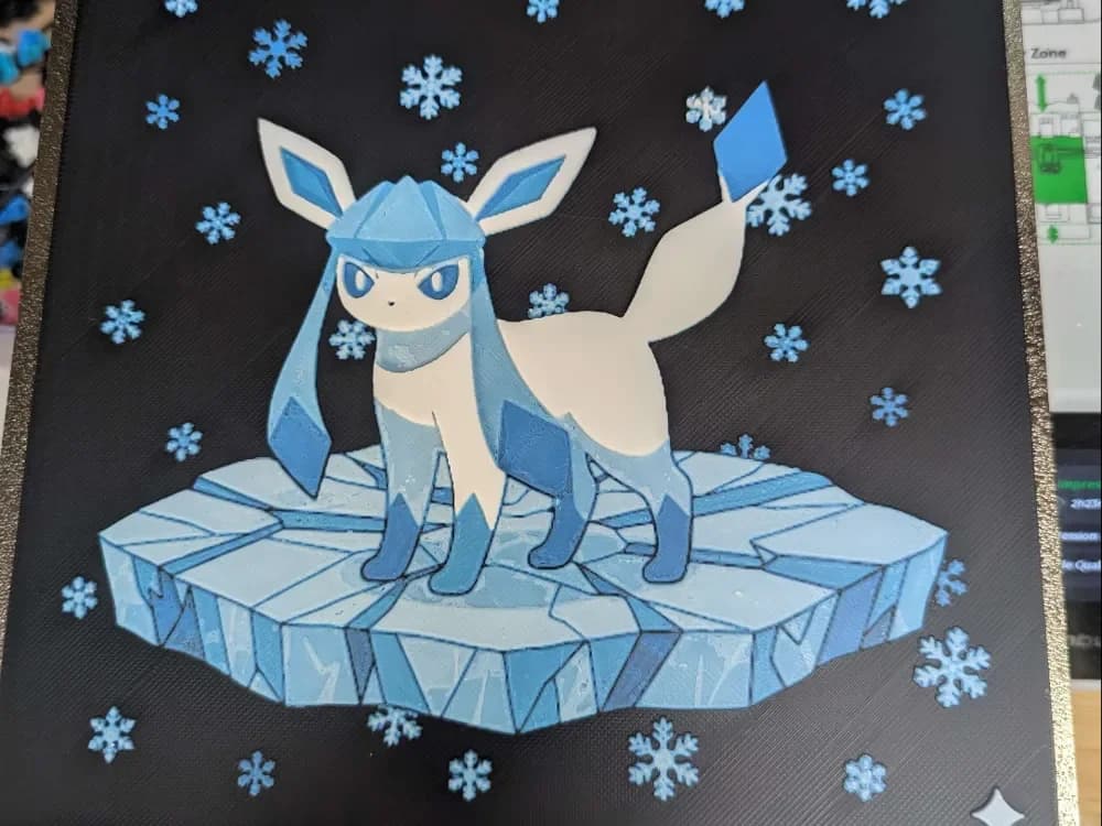 hueforge Glaceon by ZombiePaint3D HueForge model: hueforge Glaceon by ZombiePaint3D