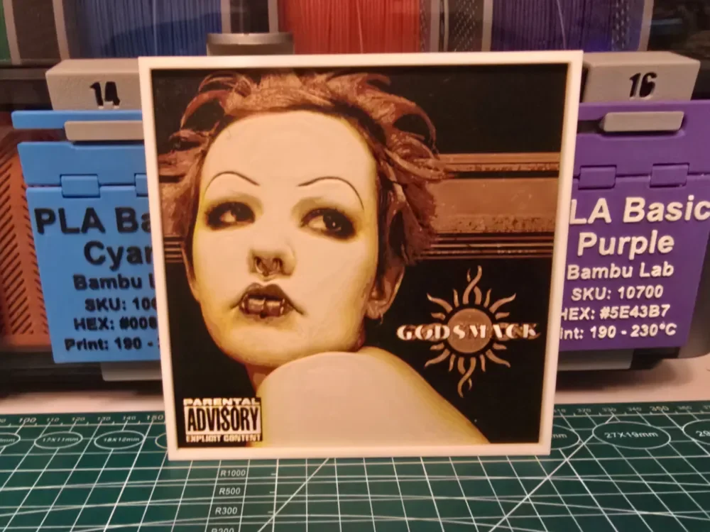 Godsmack "Godsmack" Album - Hueforge Art by Lumpy3D HueForge model: Godsmack "Godsmack" Album - Hueforge Art by Lumpy3D