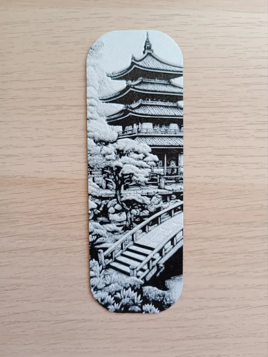 Bridge in the Temple Bookmark by Atrus Design HueForge model: Bridge in the Temple Bookmark by Atrus Design