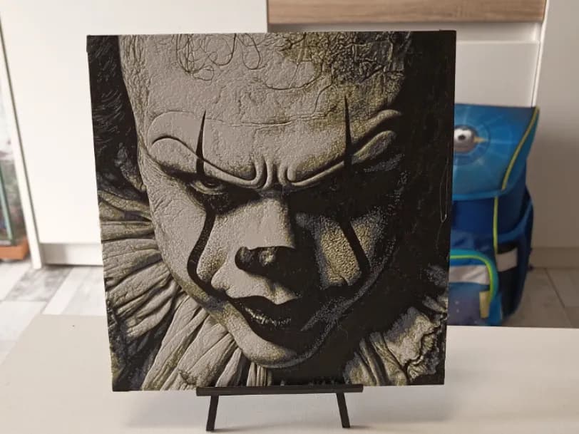Pennywise IT Horror Hueforge by 3DNesy HueForge model: Pennywise IT Horror Hueforge by 3DNesy