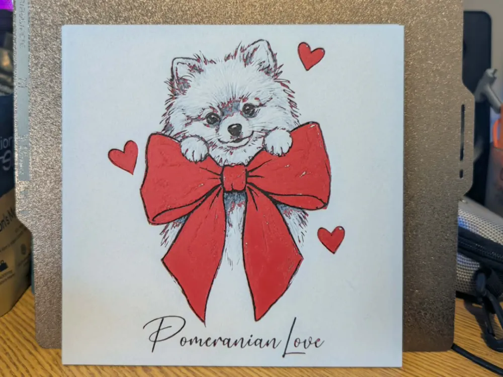 Pomeranian love - hueforge by 3dGlow HueForge model: Pomeranian love - hueforge by 3dGlow