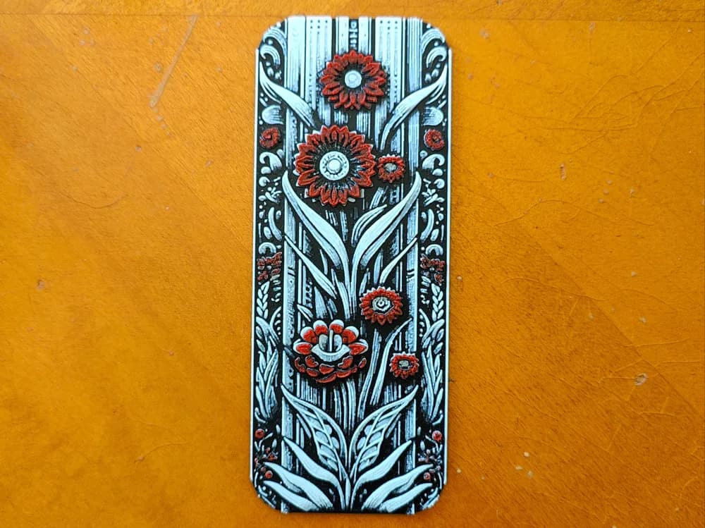 Red Blossoming Flowers Bookmark - Hueforge Red Blossoming Flowers Bookmark - Hueforge