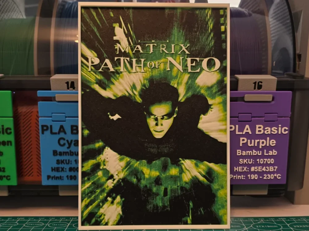 HueForge model: The Matrix: Path of Neo Game Poster - Hueforge Art by Lumpy3D