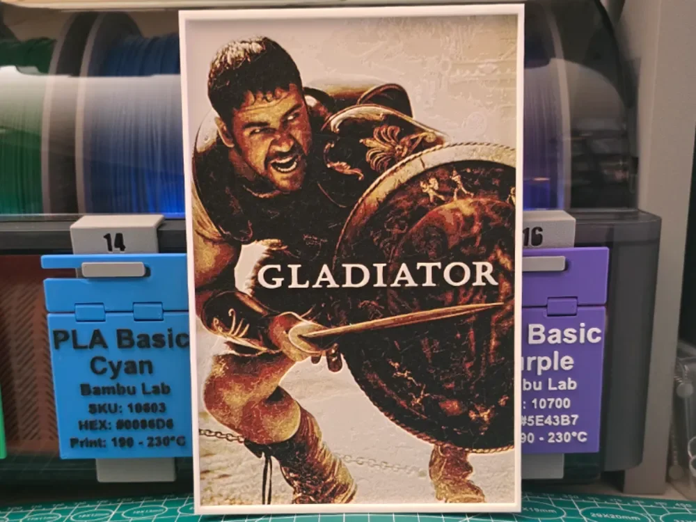 Gladiator Movie Poster - Hueforge Art by Lumpy3D HueForge model: Gladiator Movie Poster - Hueforge Art by Lumpy3D