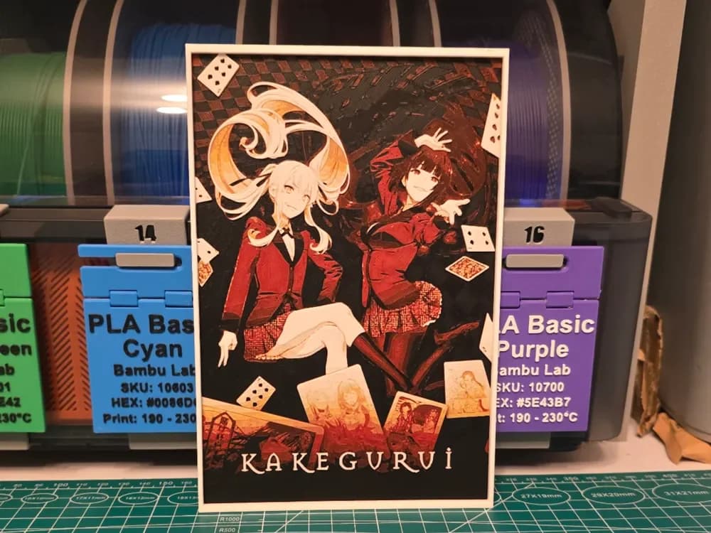 Kakegurui Anime Poster - Hueforge Art by Lumpy3D HueForge model: Kakegurui Anime Poster - Hueforge Art by Lumpy3D