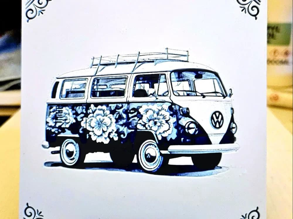 VW van tile by Mano's 3d_Art HueForge model: VW van tile by Mano's 3d_Art