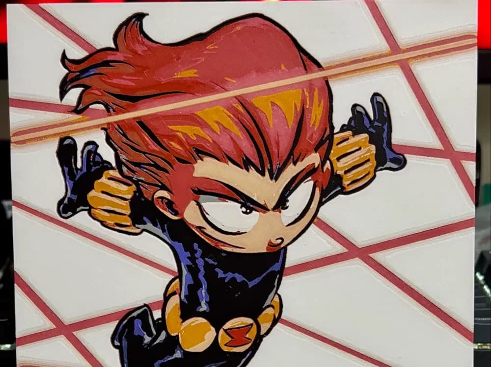 HueForge model: Black Widow Toddler Hueforge by Strata Prints