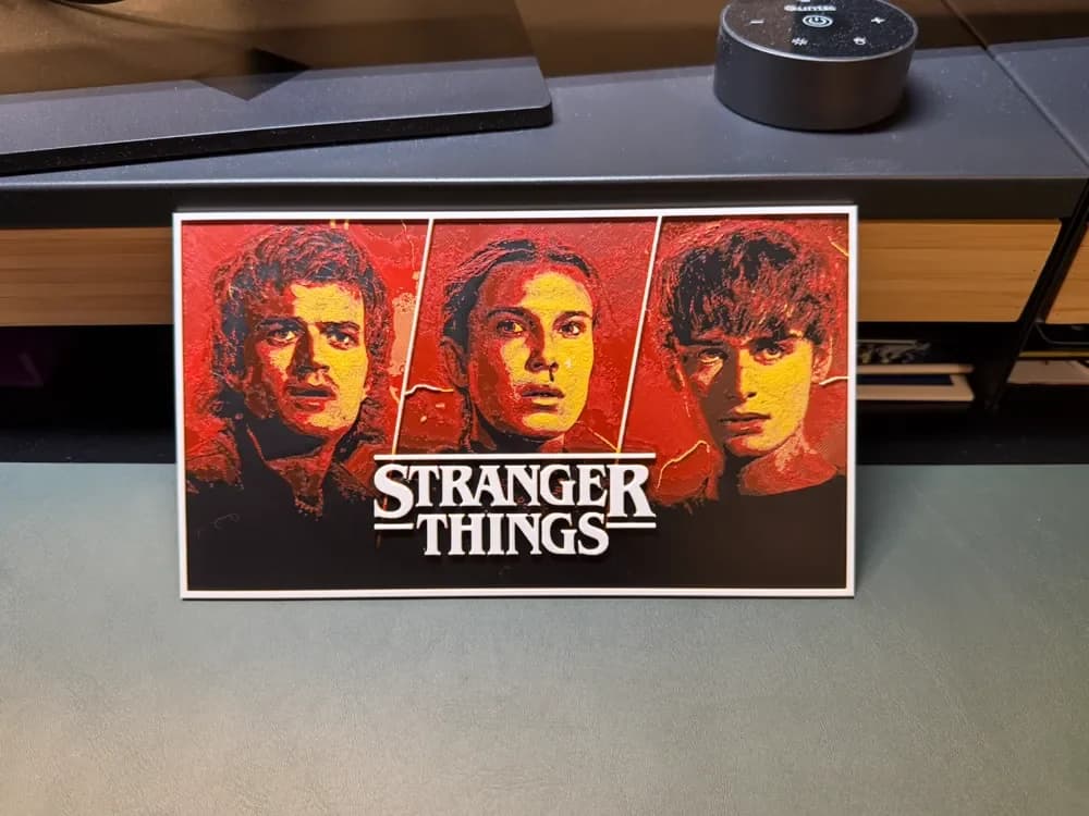 Stranger Things 5 - Steve, Eleven, Will HueForge by liv_3d HueForge model: Stranger Things 5 - Steve, Eleven, Will HueForge by liv_3d